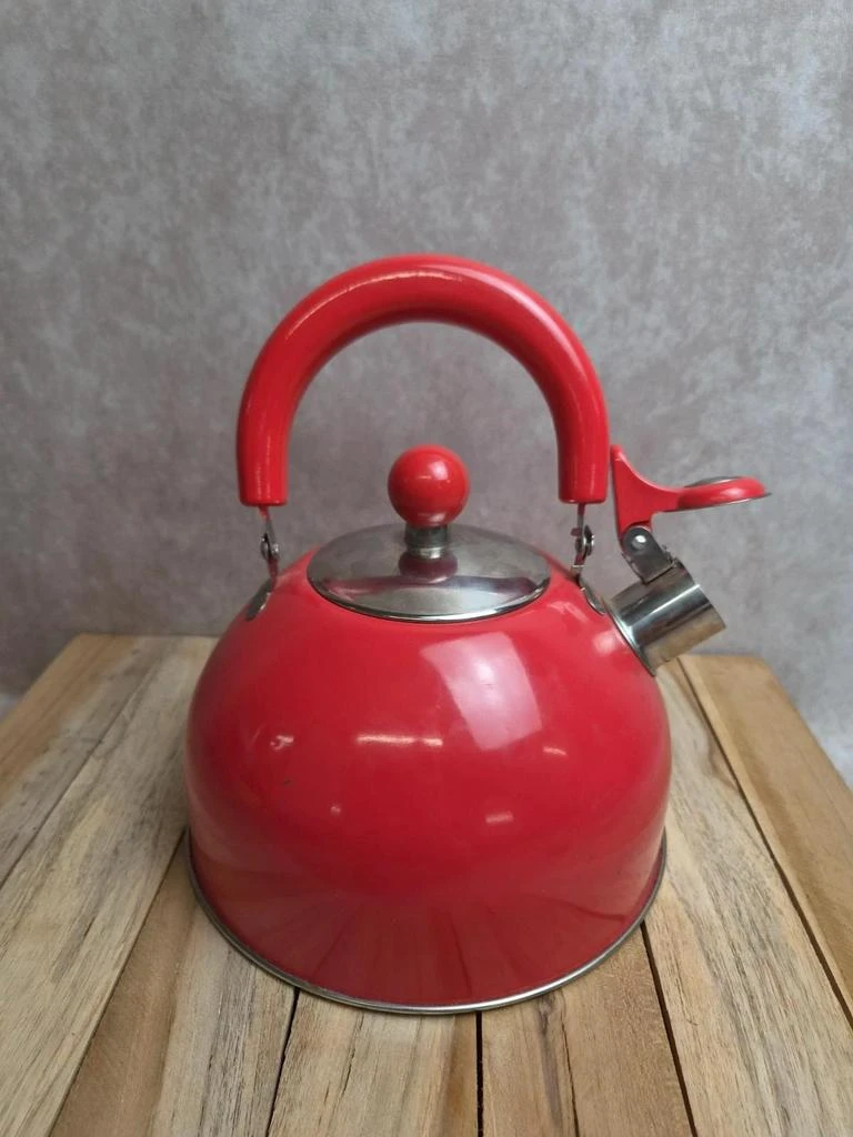 Vintage red stainless steel kettle – 2.5 L – photo 4